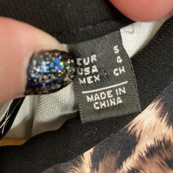 Mango Animal Print with Contrasting Black Trim Top - Picture 7 of 12